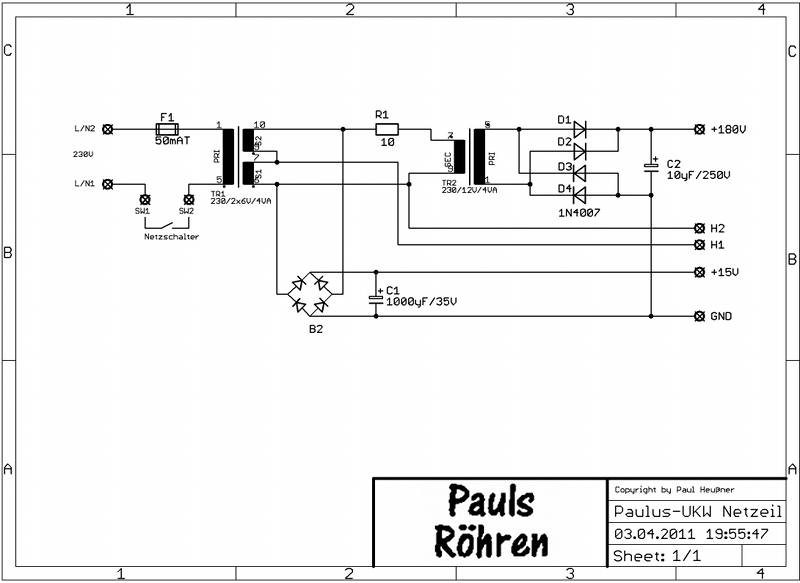 Schaltplan Trafo Netzteil